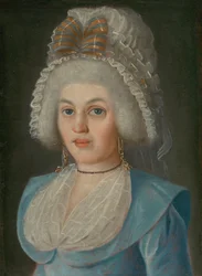 Porträt einer Dame mit Spitzenhaube