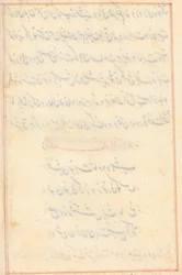 Seite aus Geschichten eines Papageis Tuti-nama: Textseite leer, ca. 1560