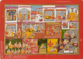 Seite aus einer Serie des Bhagavata Purana, ca. 1780
