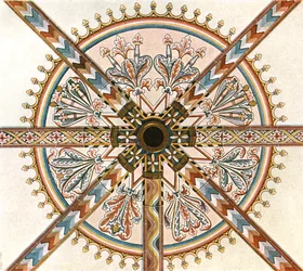 Bemalte Dekoration in der Kathedrale, Limburg an der Lahn, Deutschland, 1928