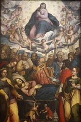 Gemälde in der San Francesco Kirche, Gallipoli, Apulien: Marias Tod, Gallipoli, Italien