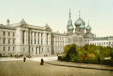 Justizpalast und Kirche des St. Panteleimon-Klosters, Odessa, Russland