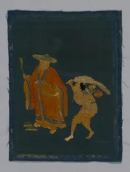 Paneel-Möbelstoff, China, Kangxi-Periode, Qing-Dynastie 1644-1911, 1800-1850