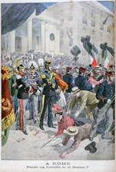 Panik bei der Beerdigung von König Humbert, Rom, 1900