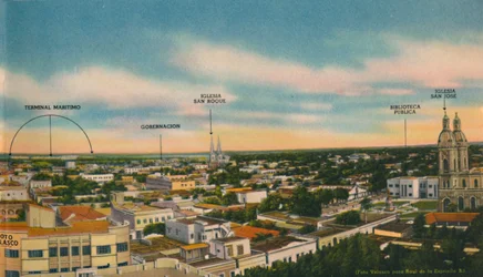 Panorama des zentralen Sektors von Barranquilla, ca. 1940er Jahre