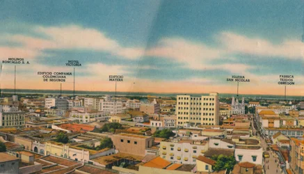 Panorama des zentralen Sektors von Barranquilla, ca. 1940er Jahre