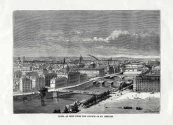 Paris, gesehen von der Kirche St. Gervais, Frankreich, 1879