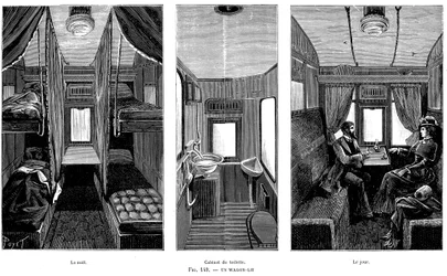 Teil eines französischen Schlafwagens, 1890