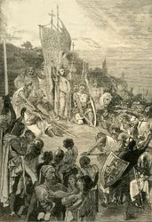 Peter der Einsiedler predigt den Ersten Kreuzzug, 1095-1099, 1890