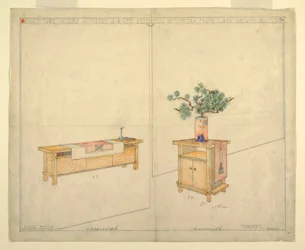 Klavierbank und Taboret, Henry J. Allen Residenz, Wichita, KA, 1917