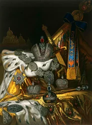 Bild der russischen kaiserlichen Insignien, 1856