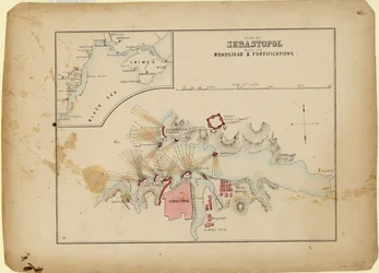 Plan von Sewastopol mit seinem Reede und Befestigungen, ca. 1858