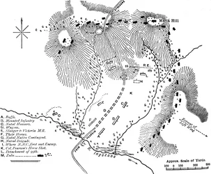 Plan des Kampfes bei Inyezane, 22. Januar 1879, ca. 1880