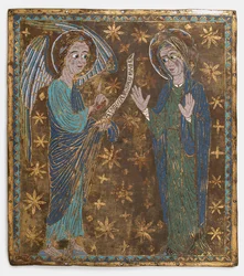 Plakette mit der Verkündigung, katalanisch oder zentralitalienisch, ca. 1200-1225