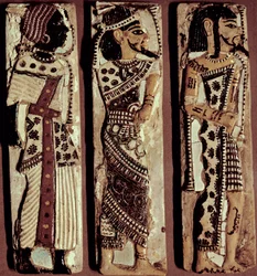 Plaketten von einer Tür im Palast von Ramses III, Medinet Habu, Theben, Ägypten, Neues Reich, 20. Dynastie, ca. 1187-56 v. Chr.