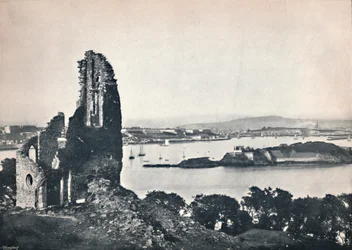 Plymouth - Drakes Island, von Mount Edgcumbe, 1895