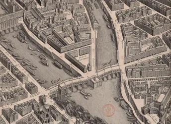 Pont Neuf. Plan von Paris, genannt Turgot, 1739