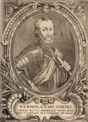 Porträt von Hernán Cortés 1485-1547