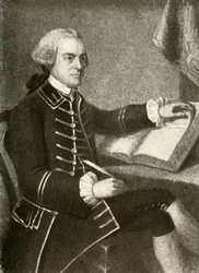 Porträt von John Hancock, in Mantel mit doppelten Taschenklappen, um 1780, 1937