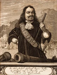 Porträt von Michiel de Ruyter 1607-1676 aus: Schauplatz des Krieges, 1675