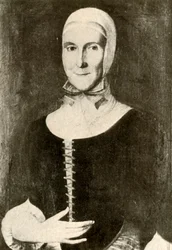 Porträt von Mrs. Elisabeth Boehler in der Herrnhuter Siedlung, Pennsylvania, 1787, 1937