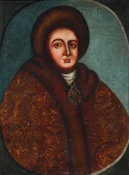Porträt von Zarin Evdokija Feodorowna Lopuchina 1669-1731, die Frau von Zar Peter I. von Russland