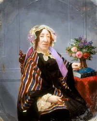 Porträt einer Dame, handkoloriertes Ambrotyp, ca. 1860