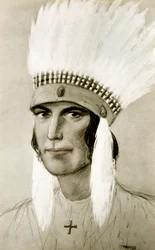 Porträt eines amerikanischen Indianers, 20. Jahrhundert