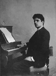Porträt des Komponisten Pietro Mascagni 1863-1945, ca. 1890