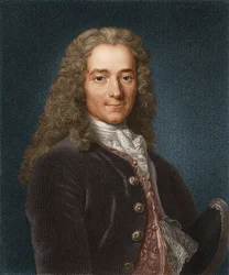 Porträt des Schriftstellers, Essayisten und Philosophen Francois Marie Arouet de Voltaire 1694-1778, 1730er