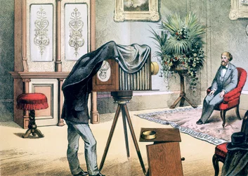 Porträtfotografenstudio, um 1880