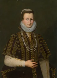 Porträt einer Dame mit weißem Kragen