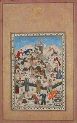 Vorbereitung für ein Fest, Folio aus einem Divan von Jami, spätes 15. Jahrhundert