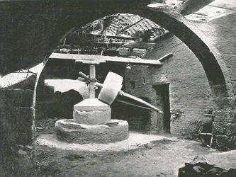Primitives Kornmühle, Nildelta, Ägypten