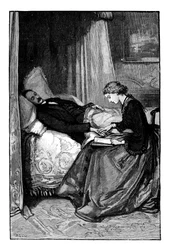 Prinzessin Alice liest ihrem Vater, Prinz Albert, vor, ca. 1850er