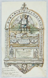 Entwurf für ein Epitaph in Hochrelief