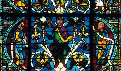 Prophet, Buntglas, Kathedrale von Chartres, Frankreich, 1145-1155