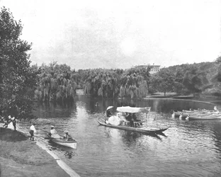 Öffentlicher Garten und See, Boston, USA, um 1900