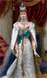Königin Alexandra im vollständigen Krönungsornat, 1902