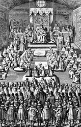 Königin Elizabeth I. im Parlament
