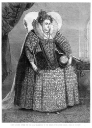 Königin Elisabeth gekleidet für das königliche Dankfest nach der Niederlage der spanischen Armada, 1872