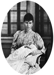 Königin Mary mit dem zukünftigen König Edward VIII., um 1894
