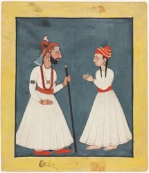 Raja Shamsher Sen mit einem Jugendlichen, 1760-70