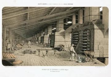 Verarbeitung von Rohstoffen, Metallurgieöfen in den Zinkwerken, St. Leonard, Lüttich, Belgien