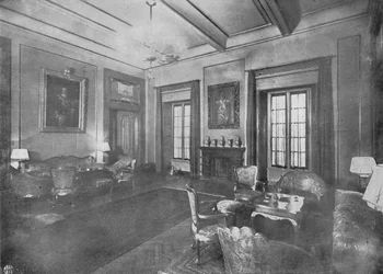 Empfangsraum für den Besuch von König Viktor Emanuel III. und Königin Elena von Italien in Kairo, um 1933