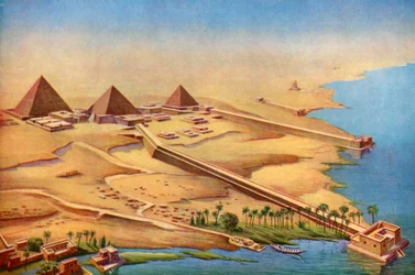 Rekonstruktion der drei Pyramiden von Abusir mit ihren Tempeln und Zugängen, 1933-1934