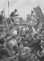 Reformdemonstration im Hyde Park, London, 19. Jahrhundert 1906