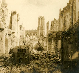 Kathedrale von Reims, Reims, Nordfrankreich, ca. 1914-1918