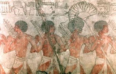 Relief mit Soldaten, Tempel von Hatschepsut