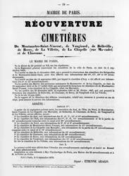 Reouverture des Cimetieres, aus französischen politischen Plakaten der Pariser Kommune, Mai 1871